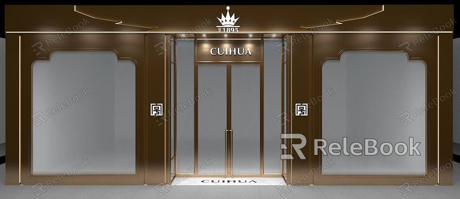 Chinese jewelry shop door head model