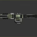 Futuristic Sci Fi Weapon 3D Model With Green Black Color Mechanical Design