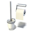 Stainless Steel Bathroom Combo With Toilet Brush Holder And Paper Roll