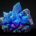 Beautiful Rockery Stone Adorned With Vibrant Blue And Purple Crystal Clusters