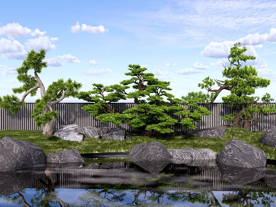 Modern Pine Landscape Tree Pohan Pine 3d model