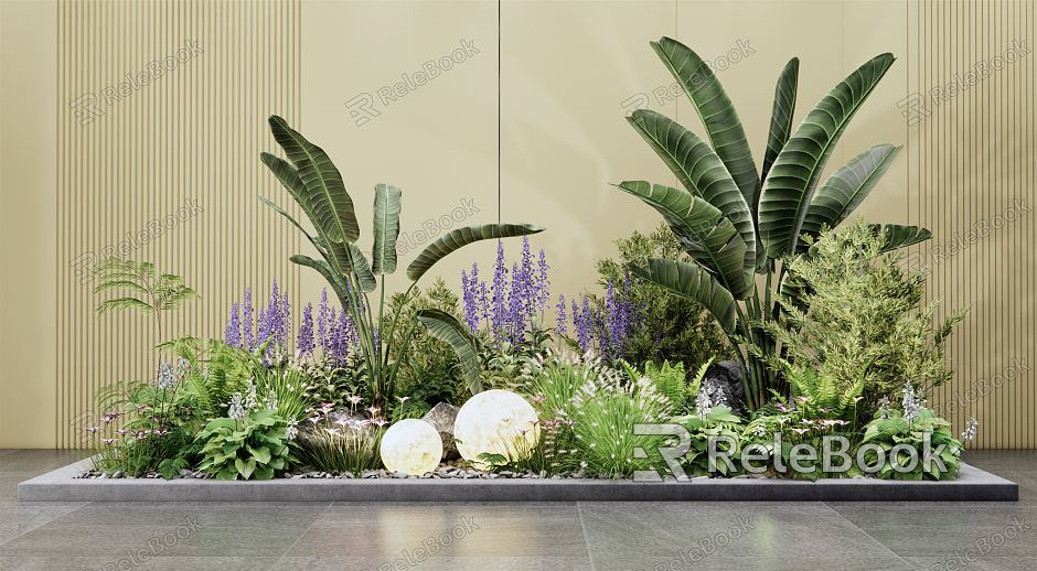 Modern Plant Landscape Flower Border Courtyard Landscape Sketches Plant Sketches Plant Heaps Pteridophytes Flowers and Grasses model