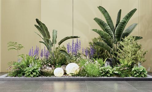 Modern Plant Landscape Flower Border Courtyard Landscape Sketches Plant Sketches Plant Heaps Pteridophytes Flowers and Grasses 3d model