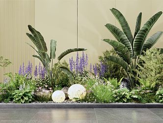 Modern Plant Landscape Flower Border Courtyard Landscape Sketches Plant Sketches Plant Heaps Pteridophytes Flowers and Grasses 3d model