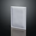 White Square Packaging Pouch With Textured Surface And Sealed Edges On Dark Background 3d model