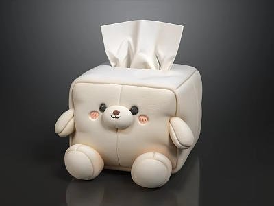 Cute Soft Plush Bear Shaped Sofa And Coffee Table Combination For Sweet Warm Home Decoration 3d model