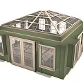 Modern Green Sunroom Design With Glass Skylight Roof Large Windows And Doors