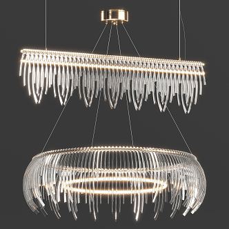 Light Luxury Crystal Chandelier Simple Chandelier Combination 3d model