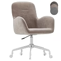 Gray Fabric Office Chair With Modern Ergonomic Design And Swivel Base Wheels