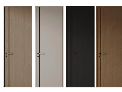 Modern Flush Doors with Various Wooden Textures and Color Options 3d model