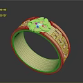 Elegant Golden Ring With Intricate Filigree Patterns And Central Gemstone