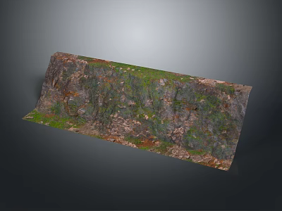 Natural Scenic Landscape with Lush Green Vegetation Covering Sloped Rocky Terrain 3d model