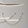 Modern Contemporary Chandeliers With Curved Linear Metal Frames And Sphere Details