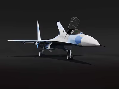 Military Fighter Jet With Open Cockpit And Aerodynamic Design 3d model