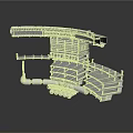 Detailed Modern Architectural Model With Multi Layered Terraced Structure And Walkway