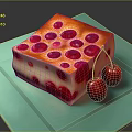 Modern Cake Cherry Cafferty Cream Cake West Point 3d model