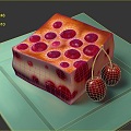 Modern Cake Cherry Cafferty Cream Cake West Point 3d model