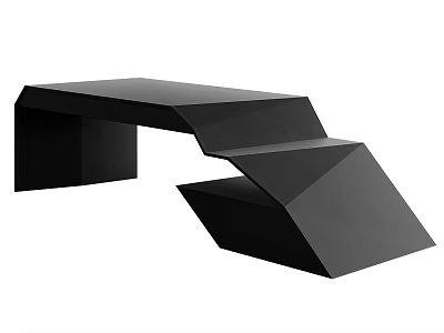 Modern Black Desk With Geometric Structure And Unique Design Elements 3d model