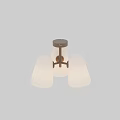 Modern Style Chandelier with Three White Pleated Shades and Metal Frame