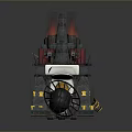 Futuristic Sci Fi Mechanical Structure With Rotating Parts And Flame Thrusters 3d model