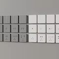 Modern Gray And White Electrical Outlet And Switch Panel Designs For Home 3d model