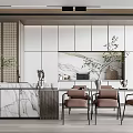 Modern Dining Table and Chair Combination Open Bar Combination 3d model