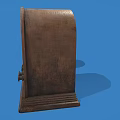 Vintage Wooden Headphone Speakers Multiple Units Arranged On Blue Background