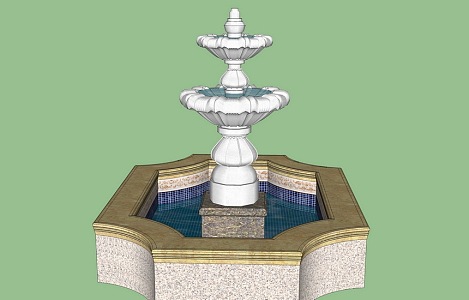 European Waterscape Fountain 3d model