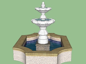 European Waterscape Fountain 3d model