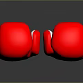 Pair of Shiny Red Everlast Boxing Gloves on Black Surface with Reflection