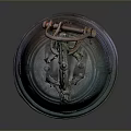 Ancient Bronze Bell With Intricate Top Ornament And Detailed Surface Patterns