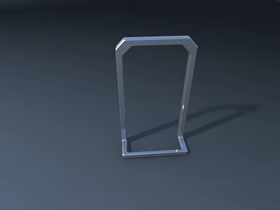 Modern Minimalist Silver Metal Desk Frame With Geometric Structure Design 3d model