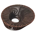 Stylish Round Coffee Table With Dark Brown Wooden Slat Design And Smooth Top