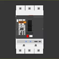 Modern Electrical Circuit Breaker Device With Switch Button And Red Indicator