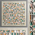 Colorful Abstract Modern Wall Art With Geometric Patterns And Vibrant Shapes