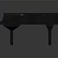 Classic Black Grand Piano With White Keys And Four Legs As Essential Household Item