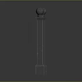 Metal Fence With Spiked Rails Ball Finials And Concrete Posts