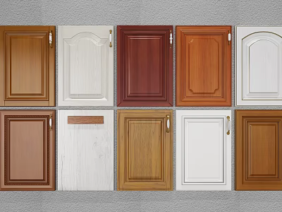 Kitchen Cabinet Doors With Various Colors And Different Design Styles 3d model