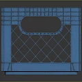 Blue Plastic Storage Basket With Grid Design And Handles For Household Use