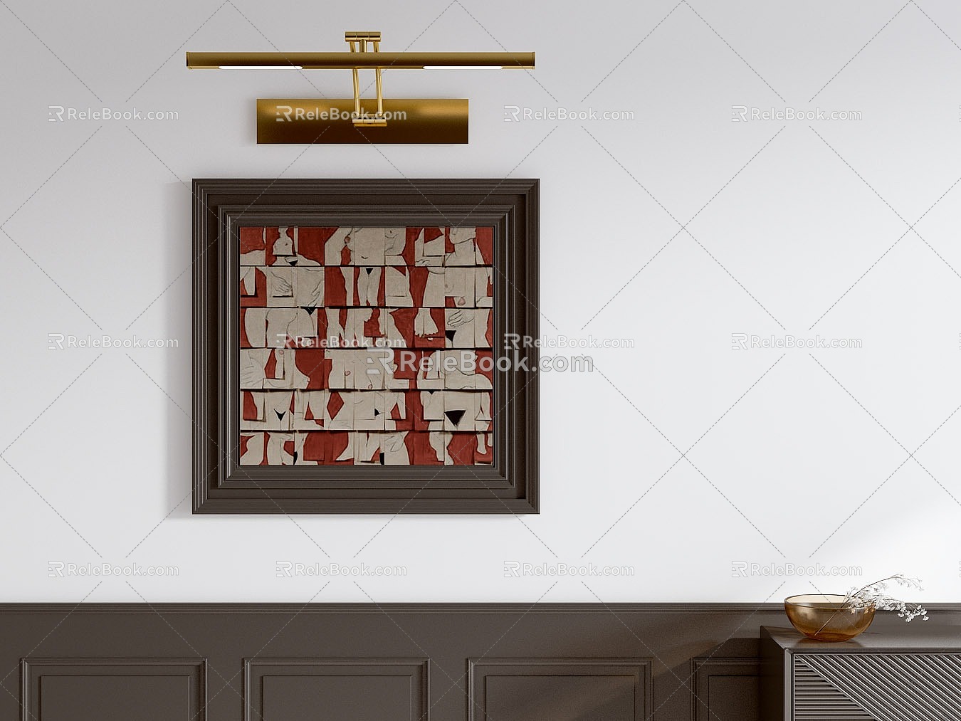 Middle Ancient Style Decorative Painting 3d model