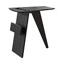 Modern Black Wooden Side Table With Geometric Triangular Legs And Side Storage 3d model