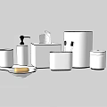 Modern Bathroom Accessories Set With Soap Dish Dispenser Tissue Box And Toothbrush Holder