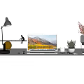 Office Desk Decorative Ornament Set With Desk Lamp Laptop Vase Succulent And Stationery