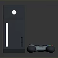 Sleek Gray Game Console With Wireless Controller And Modern Design