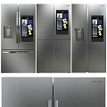 Sleek Modern Fridge Freezers With Smart Screens Stainless Steel Finish And Double Door Design
