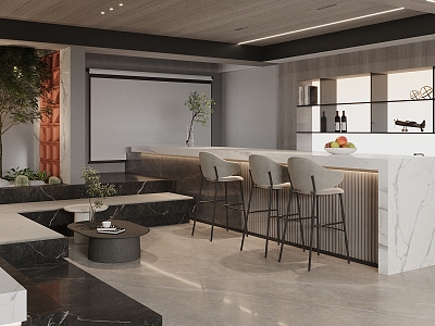 Modern Bar Area 3d model