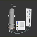 Industrial Equipment With Cylindrical Main Body Control Panel And Connecting Wires