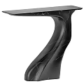 Modern Elegant Console Table With Black Marble Texture And Unique Curved Design 3d model