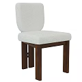 Comfortable Modern Leisure Chair With White Fabric Upholstery And Dark Wooden Legs Design