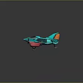 Turquoise Passenger Plane Featuring Orange Accents Streamlined Body Unique Wings And Cockpit Details